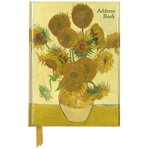 Adressbuch DIN A5: Vincent van Gogh, Sonnenblumen: Unser hochwertiges Adressbuch mit festem, künstlerisch geprägtem Einband und Magnetverschluss (Premium Notizbuch DIN A 5 mit Magnetverschluss)