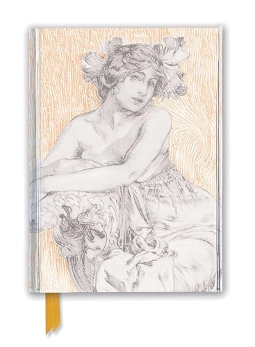 Alphonse Mucha: Study for Documents Décoratifs Plate 12 (Foiled Journal) (Flame Tree Notebooks): Unser hochwertiges, liniertes Blankbook mit festem, ... Notizbuch DIN A 5 mit Magnetverschluss)