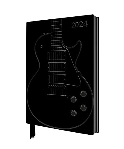 Black Gibson Guitar – Schwarze Gibson Gitarre – Tischkalender 2024: Original Flame Tree Publishing DIN A5-Format Exquisit Tischkalender mit ... gestalteten Buchschnitt (DIN A5-Diary)