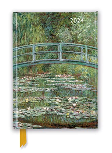 Claude Monet – Die japanische Brücke – Tischkalender 2024: Original Flame Tree Publishing DIN A5-Diary [Taschenkalender]