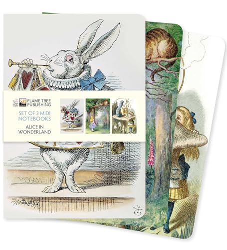 Dreier Set Mittelformat-Notizbücher: Alice im Wunderland: Unser beliebten Mittelformat-Notizbücher im 3er-Pack mit flexiblen, künstlerisch gestalteten ... Künstlers (3er-Pack Mittelformat-Notizbücher)