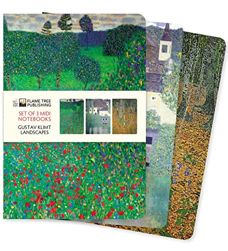 Dreier Set Mittelformat-Notizbücher: Gustav Klimt, Landschaften: Unser beliebten Mittelformat-Notizbücher im 3er-Pack mit flexiblen, künstlerisch ... Künstlers (3er-Pack Mittelformat-Notizbücher)