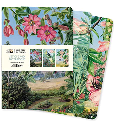 Dreier Set Mittelformat-Notizbücher: Kew Gardens, Marianne North: Unser beliebten Mittelformat-Notizbücher im 3er-Pack mit flexiblen, künstlerisch ... Künstlers (3er-Pack Mittelformat-Notizbücher)