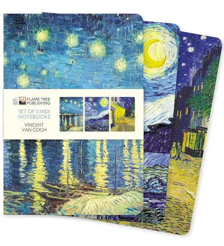 Dreier Set Mittelformat-Notizbücher: Vincent van Gogh: Unser beliebten Mittelformat-Notizbücher im 3er-Pack mit flexiblen, künstlerisch gestalteten ... Künstlers (3er-Pack Mittelformat-Notizbücher) von Flame Tree Gift