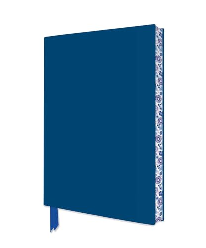 Exquisit Notizbuch DIN A5: Farbe Mittelblau: Unser hochwertiges, liniertes Blankbook mit Softcovereinband aus Kunstleder und farbigem, künstlerisch gestaltetem Buchschnitt