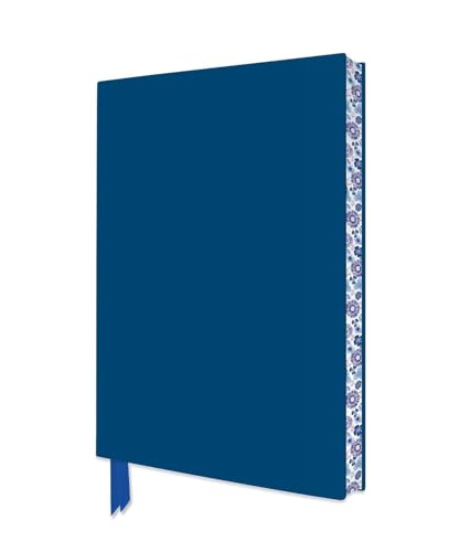 Exquisit Notizbuch DIN A5: Farbe Mittelblau: Unser hochwertiges, liniertes Blankbook mit Softcovereinband aus Kunstleder und farbigem, künstlerisch gestaltetem Buchschnitt