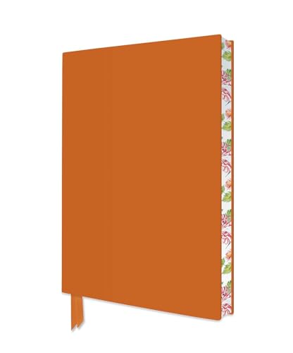 Exquisit Notizbuch DIN A5: Farbe Orange: Unser hochwertiges, liniertes Blankbook mit Softcovereinband aus Kunstleder und farbigem, künstlerisch gestaltetem Buchschnitt von Flame Tree Gift