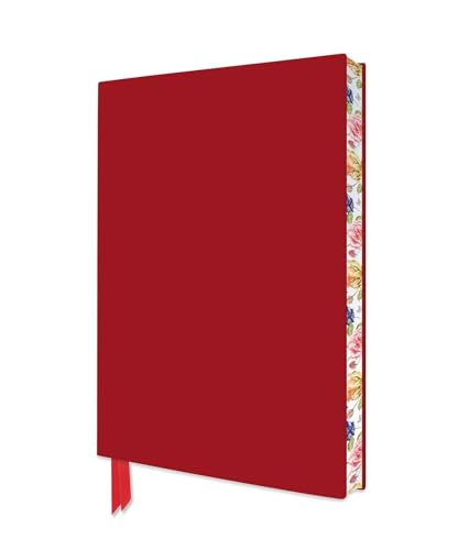 Exquisit Notizbuch DIN A5: Farbe Rot: Unser hochwertiges, liniertes Blankbook mit Softcovereinband aus Kunstleder und farbigem, künstlerisch gestaltetem Buchschnitt