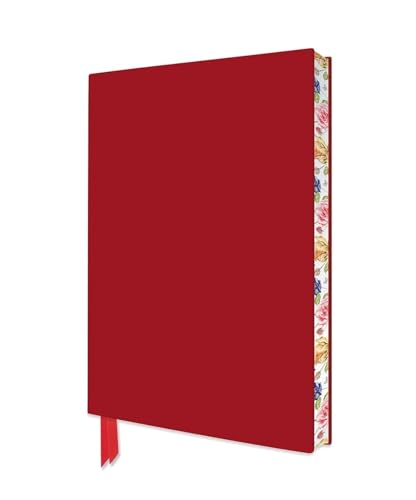 Exquisit Notizbuch DIN A5: Farbe Rot: Unser hochwertiges, liniertes Blankbook mit Softcovereinband aus Kunstleder und farbigem, künstlerisch gestaltetem Buchschnitt