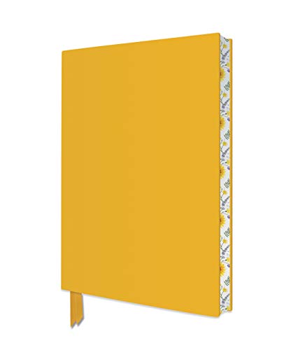Exquisit Notizbuch DIN A5: Farbe Sonnengelb: Unser hochwertiges, liniertes Blankbook mit Softcovereinband aus Kunstleder und farbigem, künstlerisch gestaltetem Buchschnitt