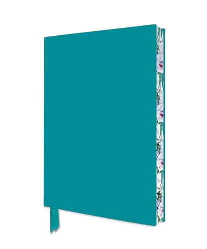 Exquisit Notizbuch DIN A5: Farbe Türkis: Unser hochwertiges, liniertes Blankbook mit Softcovereinband aus Kunstleder und farbigem, künstlerisch gestaltetem Buchschnitt