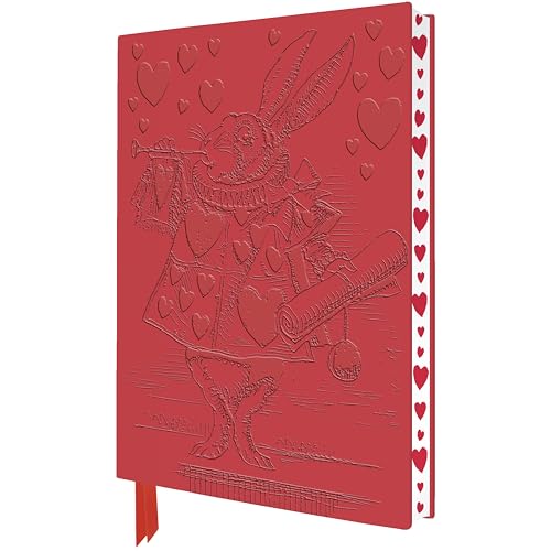 Exquisit Premium Notizbuch DIN A5: Alice im Wunderland – Weißer Hase: Unser hochwertiges, liniertes Blankbook mit Softcovereinband aus Kunstleder mit ... künstlerisch gestaltetem Buchschnitt