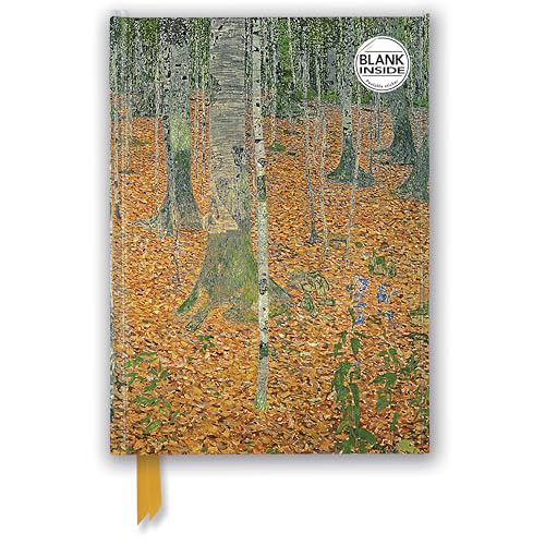 Gustav Klimt - the Birch Wood Notebook (Flame Tree Blank Notebooks): Unser hochwertiges Blankbook mit festem, künstlerisch geprägtem Einband (Premium Notizbuch DIN A 5 mit Magnetverschluss)