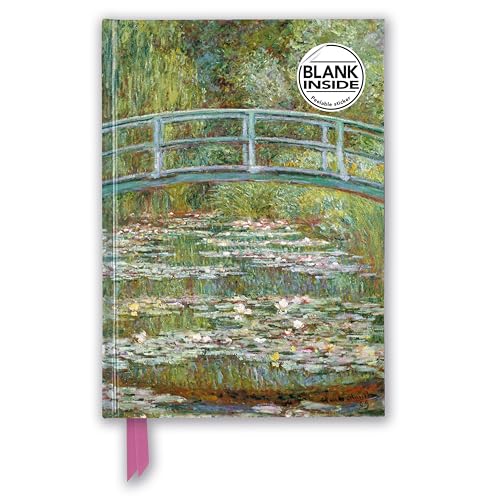 Premium Notizbuch Blank DIN A5: Claude Monet, Die japanische Brücke: Unser hochwertiges Blankbook mit festem, künstlerisch geprägtem Einband (Premium Notizbuch DIN A 5 mit Magnetverschluss) von Flame Tree Gift