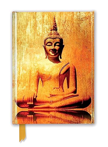 Premium Notizbuch DIN A5: Goldener Buddha: Unser hochwertiges, liniertes Blankbook mit festem, künstlerisch geprägtem Einband und Magnetverschluss (Premium Notizbuch DIN A 5 mit Magnetverschluss)