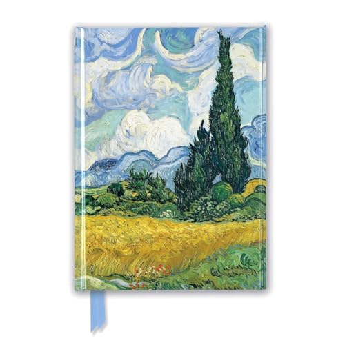 Premium Notizbuch DIN A5: Vincent van Gogh, Weizenfeld mit Zypressen: Unser hochwertiges, liniertes Blankbook mit festem, künstlerisch geprägtem ... Notizbuch DIN A 5 mit Magnetverschluss) von Flame Tree Gift