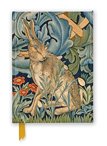 Premium Notizbuch DIN A5: William Morris, Hase auf einem Wandteppich: Unser hochwertiges, liniertes Blankbook mit festem, künstlerisch geprägtem ... Notizbuch DIN A 5 mit Magnetverschluss)