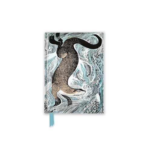 Premium Notizbuch DIN A6: Angela Harding, Fischender Otter: Unser hochwertiges, liniertes Blankbook mit festem, künstlerisch geprägtem Einband und ... Notizbuch DIN A 6 mit Magnetverschluss)