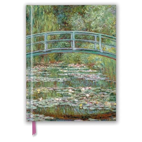 Premium Skizzenbuch: Claude Monet, Die japanische Brücke: Unser hochwertiges Blankbook mit festem, künstlerisch geprägtem Einband im Format 28 cm x 21,6 cm