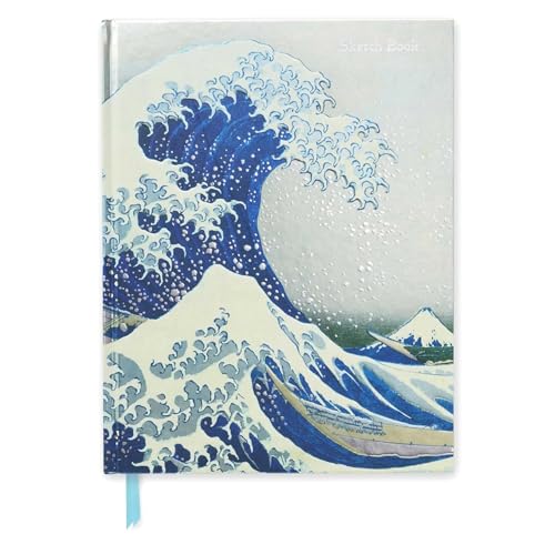 Premium Skizzenbuch: Katsushika Hokusai, Die große Welle: Unser hochwertiges Blankbook mit festem, künstlerisch geprägtem Einband im Format 28 cm x 21,6 cm