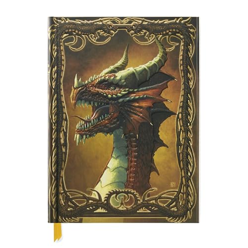 Premium Skizzenbuch: Kerem Beyit, Roter Drache: Unser hochwertiges Blankbook mit festem, künstlerisch geprägtem Einband im Format 28 cm x 21,6 cm von Flame Tree Gift