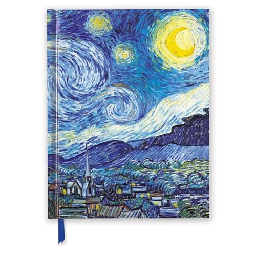 Premium Skizzenbuch: Vincent van Gogh, Sternennacht: Unser hochwertiges Blankbook mit festem, künstlerisch geprägtem Einband im Format 28 cm x 21,6 cm von Brown Trout-Auslieferer Flechsig