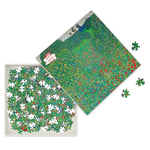 Puzzle - Gustav Klimt: Feld mit Mohn: Unser faszinierendes, hochwertiges 1.000-teiliges Puzzle (73,5 cm x 51,0 cm) in Stabiler Kartonverpackung von Flame Tree Gift