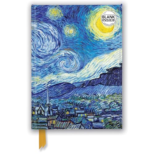 Vincent Van Gogh - Starry Night Notebook (Flame Tree Blank Notebooks): Unser hochwertiges Blankbook mit festem, künstlerisch geprägtem Einband (Premium Notizbuch DIN A 5 mit Magnetverschluss)