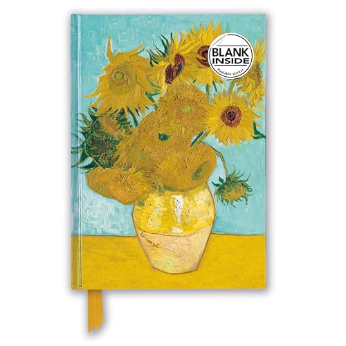 Vincent Van Gogh: Sunflowers (Foiled Blank Journal) (Flame Tree Blank Notebooks): Unser hochwertiges Blankbook mit festem, künstlerisch geprägtem ... Notizbuch DIN A 5 mit Magnetverschluss)