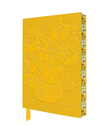 Vincent van Gogh – Sonnenblumen – Tischkalender 2024: Original Flame Tree Publishing DIN A5-Format Exquisit Tischkalender mit Softcovereinband aus ... gestalteten Buchschnitt (DIN A5-Diary) von Brown Trout-Auslieferer Flechsig