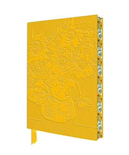 Vincent van Gogh – Sonnenblumen – Tischkalender 2024: Original Flame Tree Publishing DIN A5-Format Exquisit Tischkalender mit Softcovereinband aus ... gestalteten Buchschnitt (DIN A5-Diary)