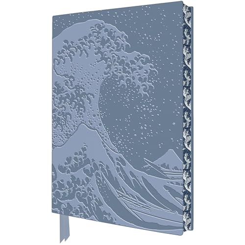 Exquisit Premium Notizbuch DIN A5: Katsushika Hokusai, Die große Welle: Unser hochwertiges, liniertes Blankbook mit Softcovereinband aus Kunstleder ... künstlerisch gestaltetem Buchschnitt