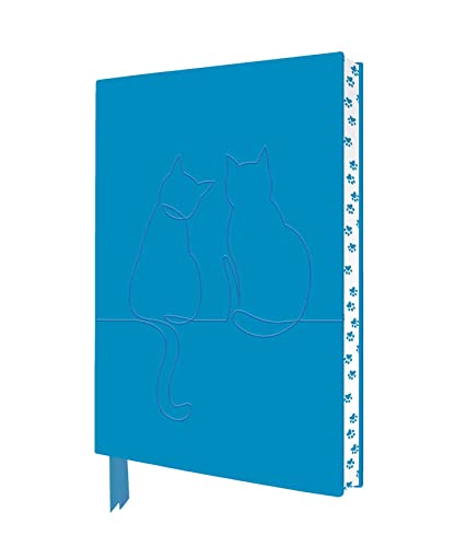 Exquisit Premium Notizbuch DIN A5: Zwei glückliche Katzen: Unser hochwertiges, liniertes Blankbook mit Softcovereinband aus Kunstleder mit ... künstlerisch gestaltetem Buchschnitt