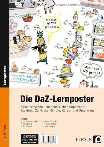 Die DaZ-Lernposter: 6 Poster zu den Lebensbereichen Supermarkt, Kleidung, Zu Hause, Schule, Körper und Unterwegs (1. bis 4. Klasse) (Deutsch als Zweitsprache syst. fördern - GS)