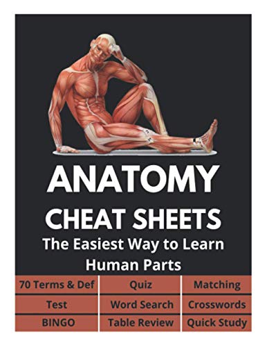 Anatomy Cheat Sheets - 70 Terms & Def, Quiz, Matching, Test, Word Search, Crosswords, Bingo, Table Review, Quick Study: The Easiest Way to Learn Human Parts von Independently published