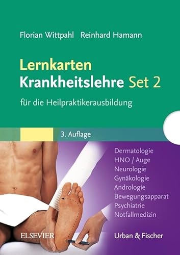 Lernkarten Krankheitslehre Set 2 für die Heilpraktikerausbildung: Dermatologie, HNO, Auge, Neurologie, Gynäkologie, Andrologie, Bewegungsapparat, Psychiatrie, Notfallmedizin