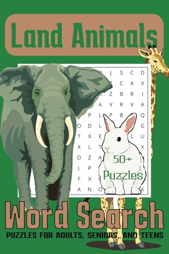 Land Animals Word Search Puzzle Book: Word Searches with Easy to Read Print about Land Animals, their Habitats and More | 6x9 inches, 110 pages | 50+ ... Gift for Vacations, Holidays and Free Times von Independently published
