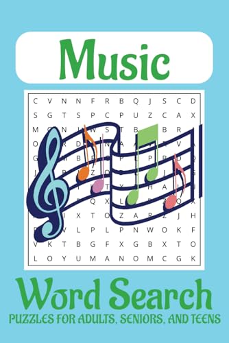 Music Word Search Puzzle Book: Word Searches with Easy to Read Print about Music, Instruments, Music Terminology, and More | 6x9 inches, 110 pages | ... Gift for Vacations, Holidays and Free Times von Independently published