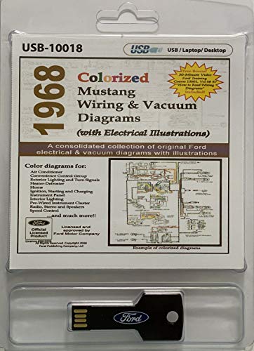 1968 Colorized Ford Mustang Wiring and Vacuum Diagrams (USB)