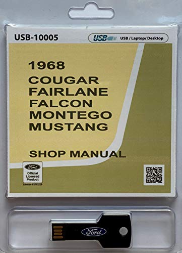 1968 Ford Cougar, Fairlane, Falcon, Montego, Mustang Shop Manual (USB)