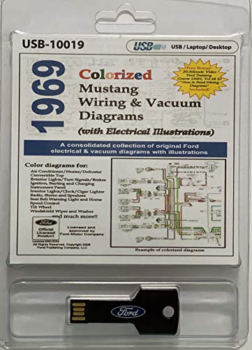 1969 Colorized Ford Mustang Wiring and Vacuum Diagrams (USB)