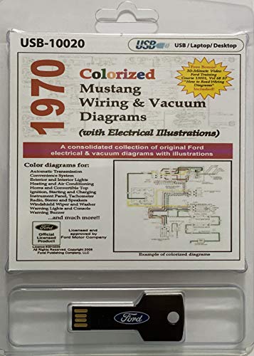 1970 Colorized Ford Mustang Wiring and Vacuum Diagrams (USB)