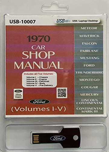 1970 Ford Car Shop Manual (Volume I-V) (USB)