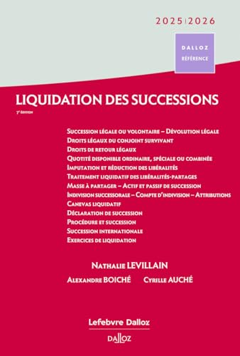 Liquidation des successions 2025/2026. 7e éd. Liquidation des successions 2025/2026. 7e éd. von DALLOZ