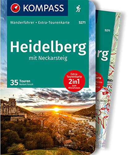 KOMPASS Wanderführer Heidelberg mit Neckarsteig, 35 Touren: mit Extra-Tourenkarte Maßstab 1:50.000, GPX-Daten zum Download