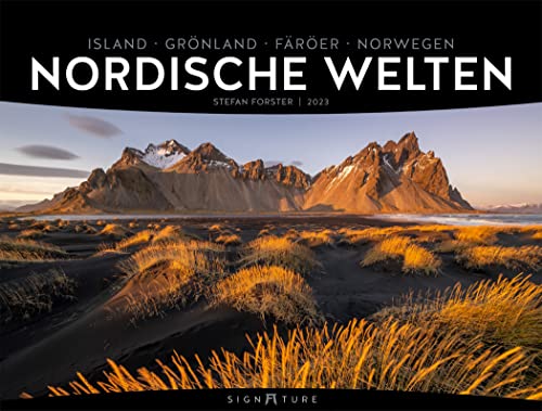 Nordische Welten - Signature Kalender 2023 - Hochwertiger Skandinavien-Kalender im großen Querformat (66x50 cm), Island, Färöer, Grönland, Norwegen