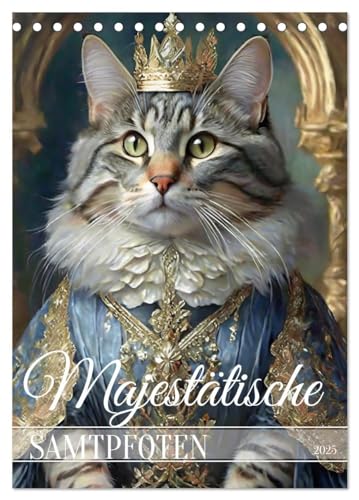 Majestätische Samtpfoten (Tischkalender 2025 DIN A5 hoch), CALVENDO Monatskalender