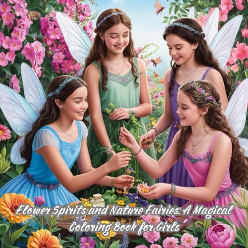 Flower Spirits and Nature Fairies: A Magical Coloring Book for Girls: A Whimsical Coloring Book Filled with Flower Fairies, Nature Spirits, and Magical Garden Scenes von Independently published