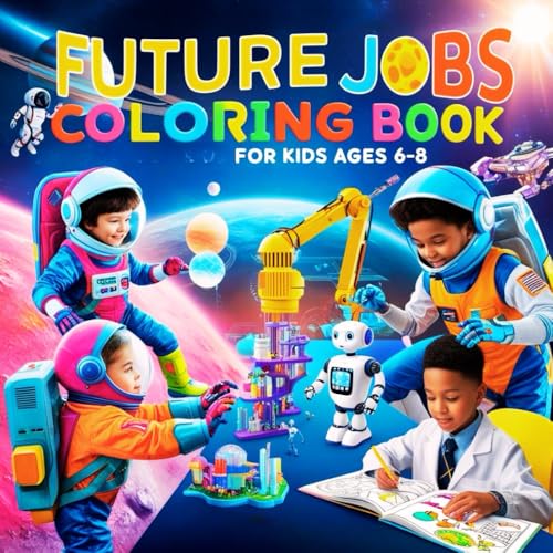 Future Jobs Coloring Book for Kids Ages 6–8: Fun STEM Careers and Imaginative Professions von Independently published