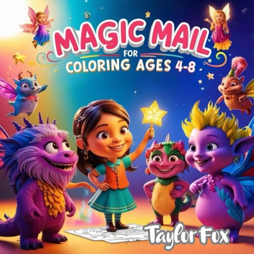 Magic Mail Coloring Book for Kids Ages 4-8.: A Magical Coloring Adventure with Letters from Unicorns, Dragons, Robots, Mermaids, and More! von Independently published
